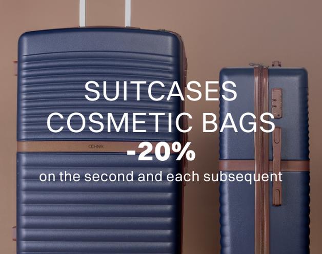 Suitcases, cosmetic bags