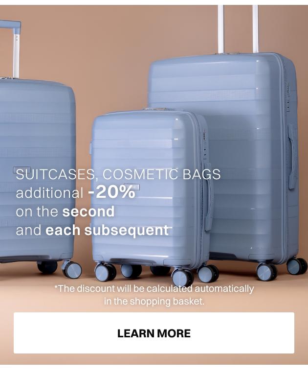 Walizki, kosmetyczki DODATKOWE -20% na DRUGĄ i każdą kolejną
