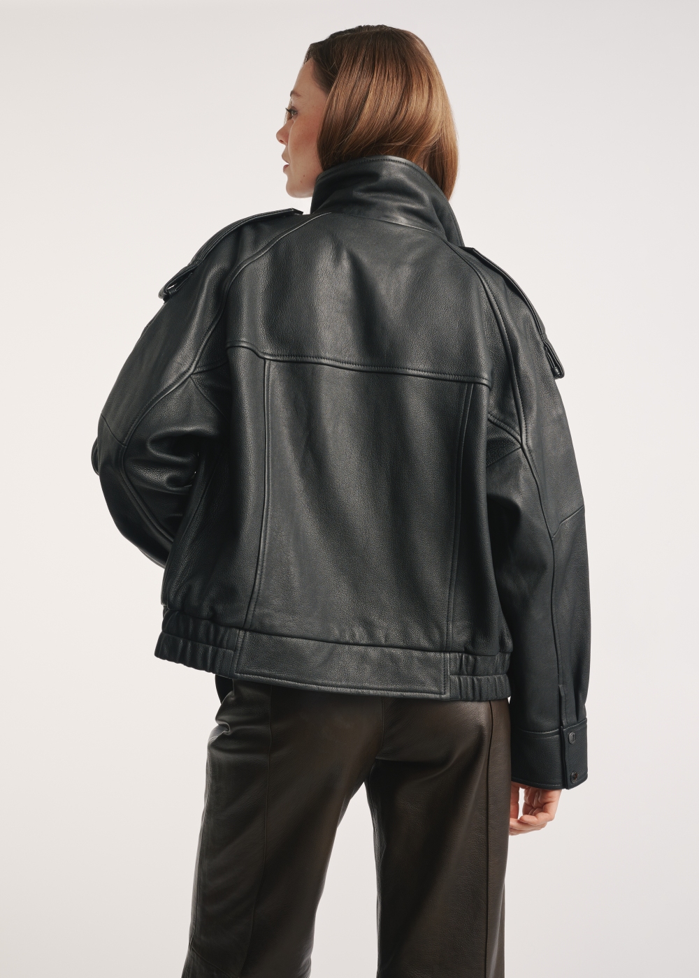 Black women's leather jacket KURDS-0554-2701(Z25) | OCHNIK