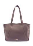 Brown leather women's shopper bag TORES-1255-1I(W26)