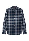Navy blue men's checkered shirt KOSMT-0344-68(Z25)