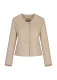 Beige leather jacket for women KURDS-0232-4157(W23)