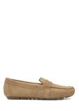 Women's leather moccasins in cool beige color BUTYD-1262-1K(W26)