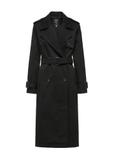 Long black women's coat-style jacket KURDT-0512-99(W25)