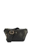 Black women's waist bag with monogram TOREC-1192-9P(W26)