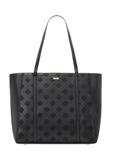 Black shopper bag with monogram TOREC-1160-9P(W26)
