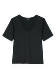 Black cotton women's T-shirt TSHDT-0151-99(W26)