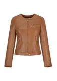 Women's brown leather jacket KURDS-0154-4155(W23)