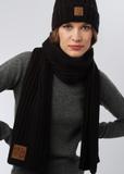 Women's long black scarf SZADT-0150-99(Z23)