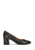 Black leather pumps with a block heel BUTYD-1170-99(W25)