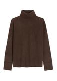 Dark brown women's wool-blend turtleneck SWEDT-0249-1I(Z26)