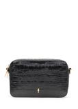 Mała czarna skórzana torebka croco TORES-1231-9G(W26)