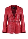 Red women's leather jacket KURDS-0542-2565(W25)