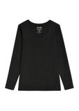 Women's black long sleeve blouse LSLDT-0038-99(KS)
