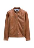 Light brown men's leather jacket KURMS-0326-1G(W26)