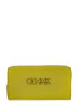 Large lime green women's wallet with logo POREC-0377-84(W24)