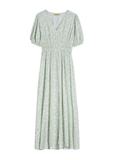 Long sage floral dress SUKDT-0191-8P(W26)