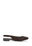 Brown women's ballet flats without a heel BUTYD-1246-1I(W26)