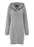 Gray women's long cardigan KARDT-0045-91(Z24)