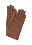 Women's brown leather gloves REKDS-0079-24(Z23)