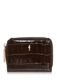 Women's small brown croco wallet POREC-0352-90(Z24)