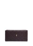 Large brown women's wallet with monogram POREC-0347A-1A(Z26)