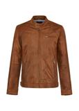 Brown classic leather jacket for men KURMS-0328-1373(W24)