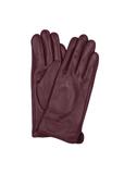 Women's Burgundy Leather Gloves REKDS-0001A-4D(Z26)