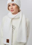 Long white women's scarf SZADT-0150-12(Z23)