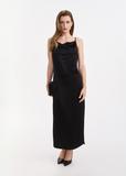 Black dress made of satin material SUKDT-0218-99(W25)