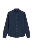 Navy blue linen men's shirt KOSMT-0362-7E(W26)