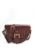 Brown croco leather handbag TORES-0707F-1H(W26)