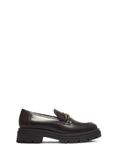 Burgundy women's leather moccasins BUTYD-1190-4E(Z26)