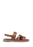 Women's leather sandals in cognac color BUTYD-1152-1F(W26)