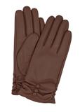 Women's brown leather gloves REKDS-0032-1D(Z26)