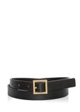 Black leather women's belt PASDS-0315-99(Z24)