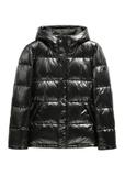Men's black insulated jacket with hood KURMT-0340-99(Z26)
