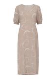 Women's patterned dress with slit SUKDT-0153-81(W23)