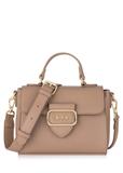 Beige small women's handbag made of natural leather TOREC-0962-81(Z24)