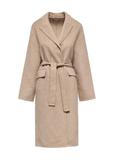 Beige woolen women's coat PLADT-0051-81(W25)