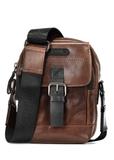 Leather brown men's bag with flap TORMS-0105-1H(W26)