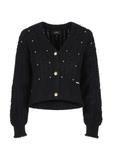 Black women's sweater with rivets KARDT-0030-99(Z23)