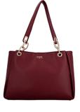 Burgundy women's imitation leather handbag TOREC-0998-4D(W27)