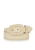 Cream leather women's belt PASDS-0272-81(W23)