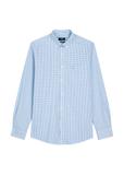 Men's blue checkered cotton shirt KOSMT-0277-7B(W26)