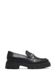 Women's black leather moccasins BUTYD-1190-99(Z26)