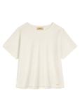 Cream mercerized cotton women's t-shirt TSHDT-0154-0B(W26)