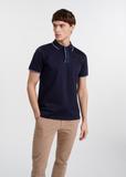 Navy blue men's polo shirt POLMT-0073-69(W25)