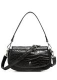 Small black croco women's handbag TOREC-1264-9G(Z26)