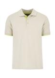 Beige men's polo shirt POLMT-0045A-81(W24)